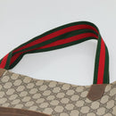 GUCCI GG Supreme Web Sherry Line Tote Bag PVC Beige Auth ep9399-8