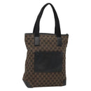 GUCCI GG Canvas Tote Bag Brown Silver 019 0401 Auth ep9402-1