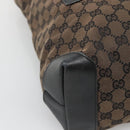 GUCCI GG Canvas Tote Bag Brown Silver 019 0401 Auth ep9402-15
