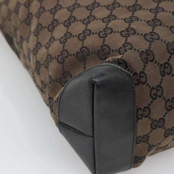 GUCCI GG Canvas Tote Bag Brown Silver 019 0401 Auth ep9402