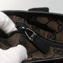 GUCCI GG Canvas Tote Bag Brown Silver 019 0401 Auth ep9402-9