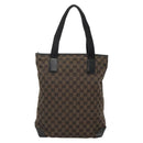 GUCCI GG Canvas Tote Bag Brown Silver 019 0401 Auth ep9402-2
