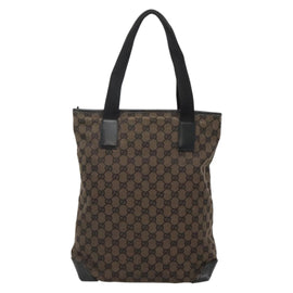 GUCCI GG Canvas Tote Bag Brown Silver 019 0401 Auth ep9402 - 0