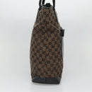 GUCCI GG Canvas Tote Bag Brown Silver 019 0401 Auth ep9402-3