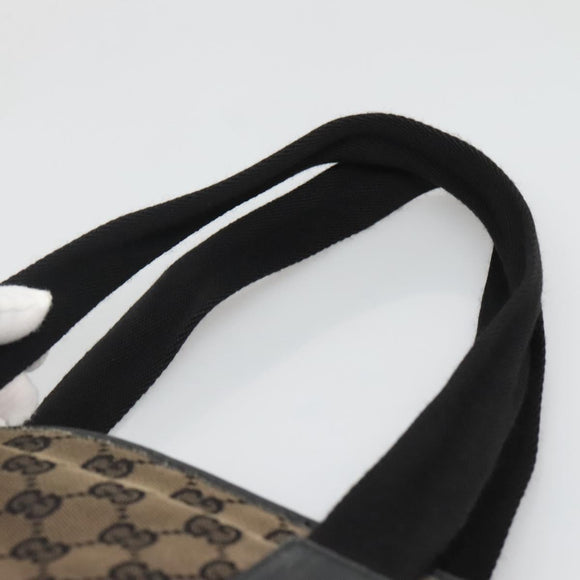 GUCCI GG Canvas Tote Bag Brown Silver 019 0401 Auth ep9402