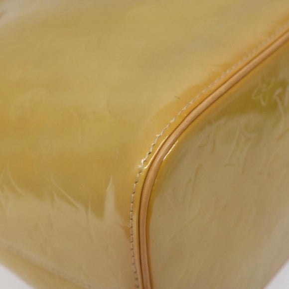 LOUIS VUITTON Monogram Vernis Houston Hand Bag Beige M91004 LV Auth ep9404