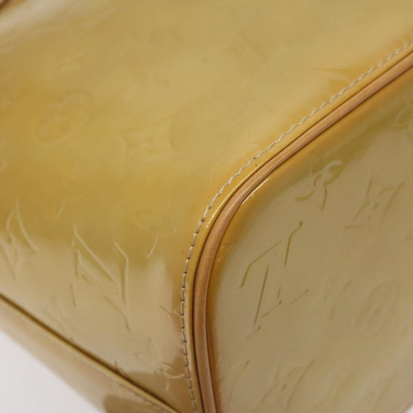 LOUIS VUITTON Monogram Vernis Houston Hand Bag Beige M91004 LV Auth ep9404