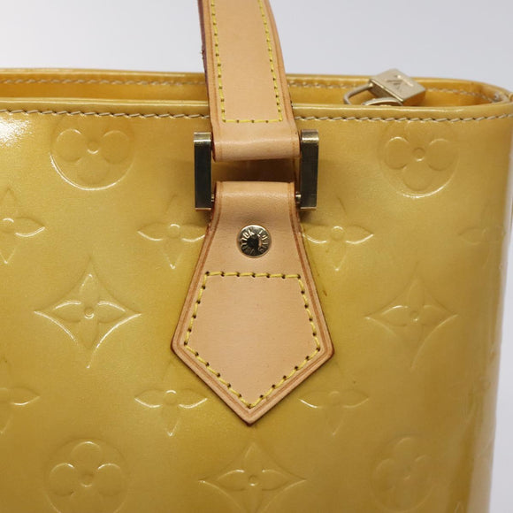 LOUIS VUITTON Monogram Vernis Houston Hand Bag Beige M91004 LV Auth ep9404