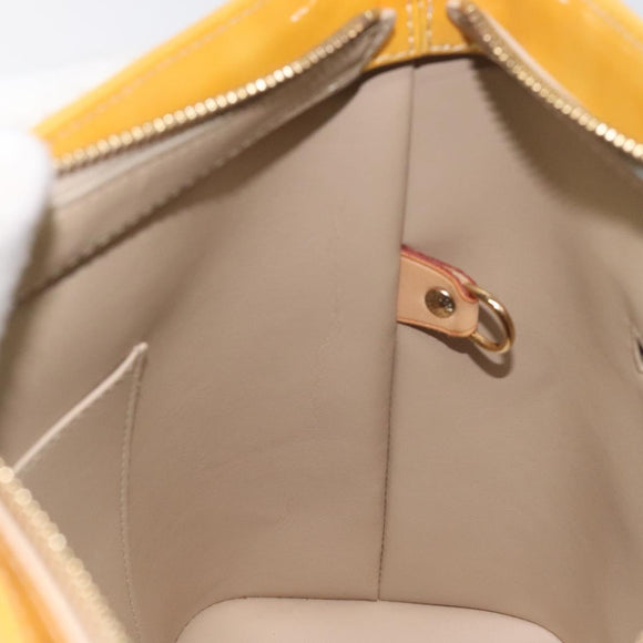 LOUIS VUITTON Monogram Vernis Houston Hand Bag Beige M91004 LV Auth ep9404