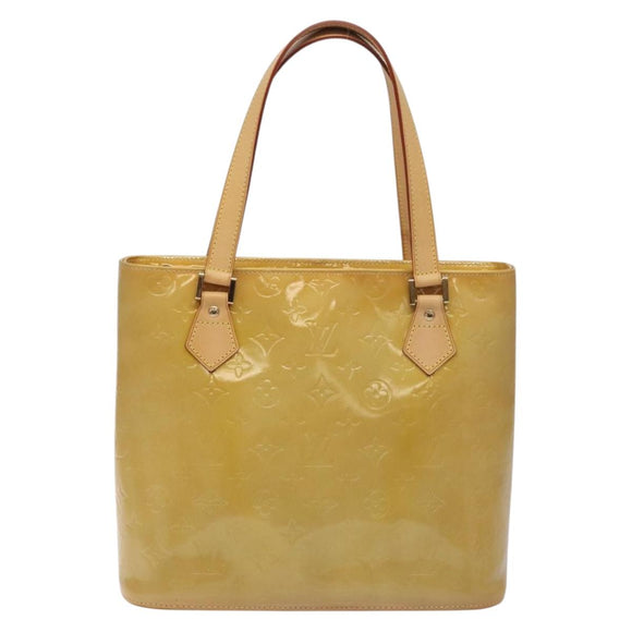 LOUIS VUITTON Monogram Vernis Houston Hand Bag Beige M91004 LV Auth ep9404