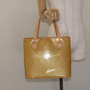 LOUIS VUITTON Monogram Vernis Houston Hand Bag Beige M91004 LV Auth ep9404-23