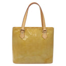 LOUIS VUITTON Monogram Vernis Houston Hand Bag Beige M91004 LV Auth ep9404-2