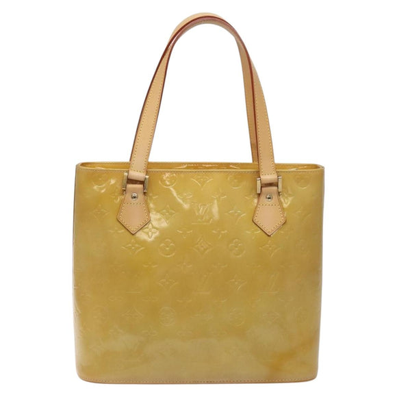 LOUIS VUITTON Monogram Vernis Houston Hand Bag Beige M91004 LV Auth ep9404