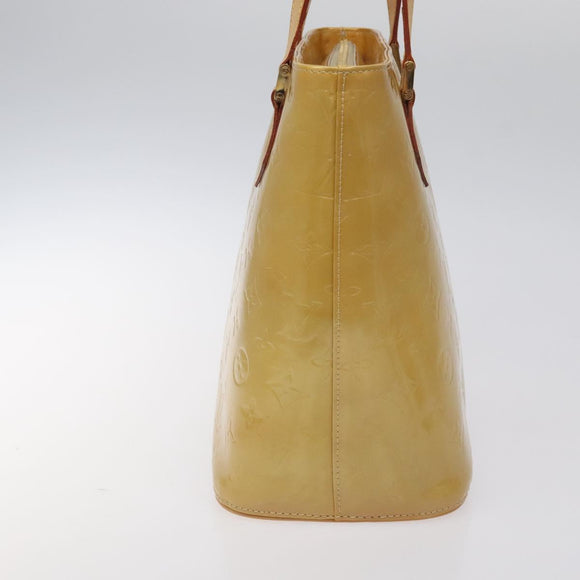 LOUIS VUITTON Monogram Vernis Houston Hand Bag Beige M91004 LV Auth ep9404