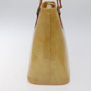 LOUIS VUITTON Monogram Vernis Houston Hand Bag Beige M91004 LV Auth ep9404-4