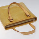 LOUIS VUITTON Monogram Vernis Houston Hand Bag Beige M91004 LV Auth ep9404-6