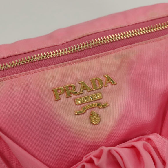 PRADA Hand Bag Nylon 2way Pink Gold Auth ep9408
