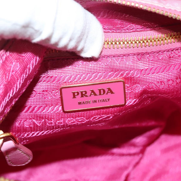 PRADA Hand Bag Nylon 2way Pink Gold Auth ep9408