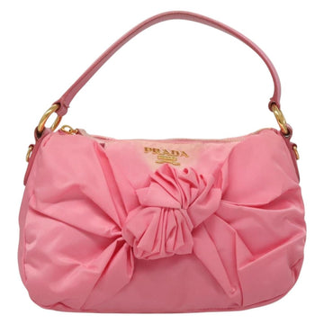 PRADA Hand Bag Nylon 2way Pink Gold Auth ep9408 - 0