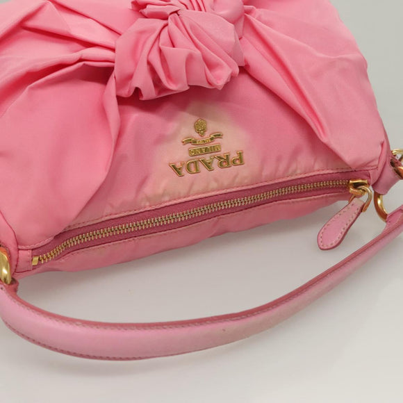 PRADA Hand Bag Nylon 2way Pink Gold Auth ep9408
