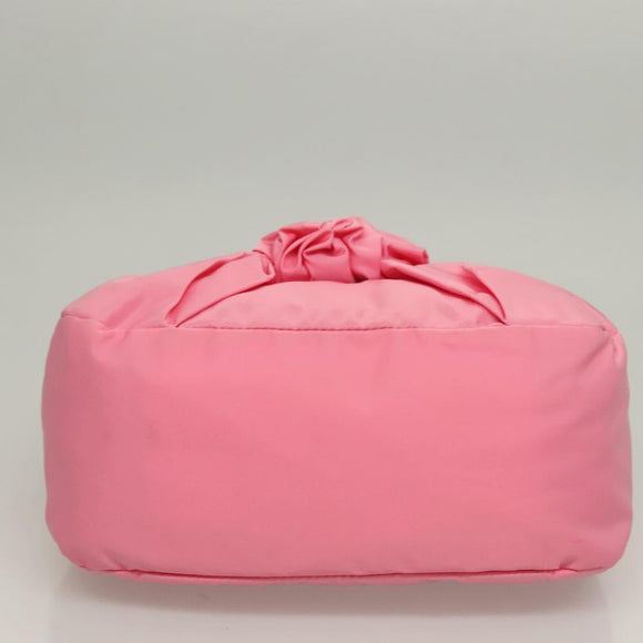 PRADA Hand Bag Nylon 2way Pink Gold Auth ep9408