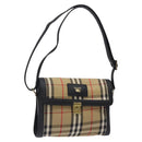 Burberrys Nova Check Shoulder Bag Canvas Beige Gold Auth ep9421-1