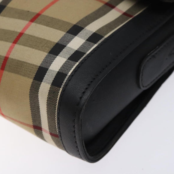 Burberrys Nova Check Shoulder Bag Canvas Beige Gold Auth ep9421