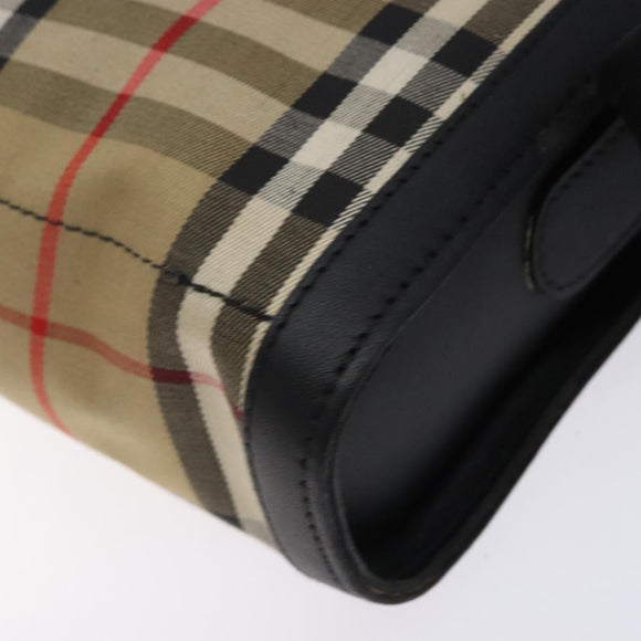 Burberrys Nova Check Shoulder Bag Canvas Beige Gold Auth ep9421