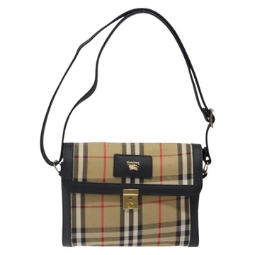 Burberrys Nova Check Shoulder Bag Canvas Beige Gold Auth ep9421 - 0