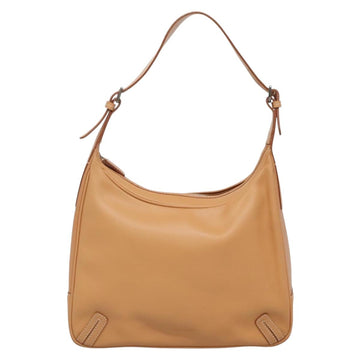 BURBERRY Shoulder Bag Leather Beige Silver Auth ep9425 - 0
