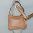 BURBERRY Shoulder Bag Leather Beige Silver Auth ep9425-20