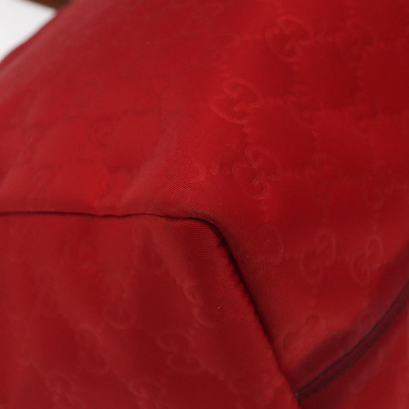 GUCCI GG Canvas Tote Bag Nylon Gold Red 282489 Auth ep9426