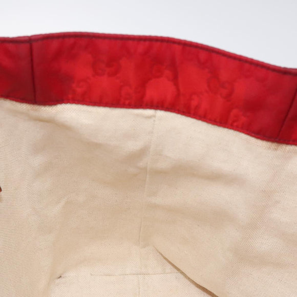 GUCCI GG Canvas Tote Bag Nylon Gold Red 282489 Auth ep9426