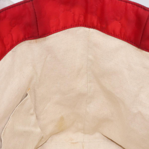 GUCCI GG Canvas Tote Bag Nylon Gold Red 282489 Auth ep9426