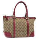 GUCCI GG Canvas Lovely Hand Bag Beige Gold 257069 Auth ep9430-1