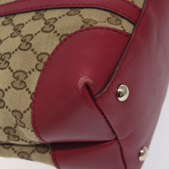 GUCCI GG Canvas Lovely Hand Bag Beige Gold 257069 Auth ep9430