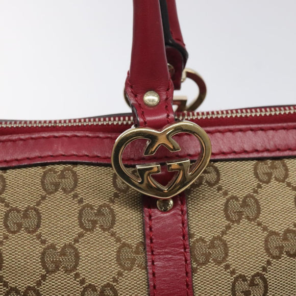 GUCCI GG Canvas Lovely Hand Bag Beige Gold 257069 Auth ep9430