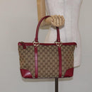 GUCCI GG Canvas Lovely Hand Bag Beige Gold 257069 Auth ep9430-22