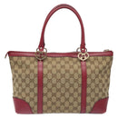GUCCI GG Canvas Lovely Hand Bag Beige Gold 257069 Auth ep9430-2