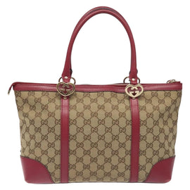 GUCCI GG Canvas Lovely Hand Bag Beige Gold 257069 Auth ep9430 - 0