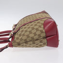 GUCCI GG Canvas Lovely Hand Bag Beige Gold 257069 Auth ep9430-4