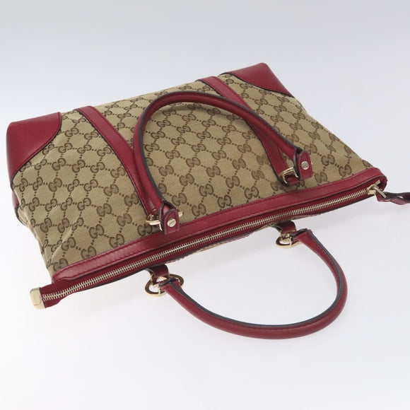 GUCCI GG Canvas Lovely Hand Bag Beige Gold 257069 Auth ep9430