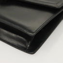 GUCCI Chain Shoulder Bag Leather Black Gold Auth ep9431-8