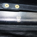 GUCCI Chain Shoulder Bag Leather Black Gold Auth ep9431-18