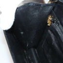 GUCCI Chain Shoulder Bag Leather Black Gold Auth ep9431-20