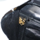 GUCCI Chain Shoulder Bag Leather Black Gold Auth ep9431-21