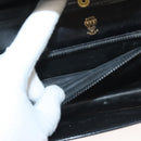 GUCCI Chain Shoulder Bag Leather Black Gold Auth ep9431-12