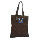 LOUIS VUITTON Monogram Mini Lin Tangier Tote Bag Brown Ebene M40023 Auth ep9437-1