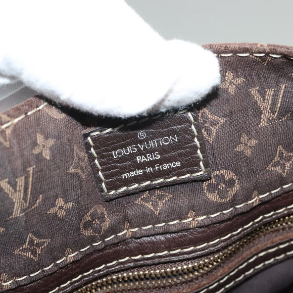 LOUIS VUITTON Monogram Mini Lin Tangier Tote Bag Brown Ebene M40023 Auth ep9437