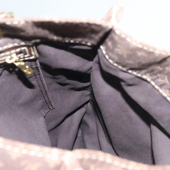 LOUIS VUITTON Monogram Mini Lin Tangier Tote Bag Brown Ebene M40023 Auth ep9437